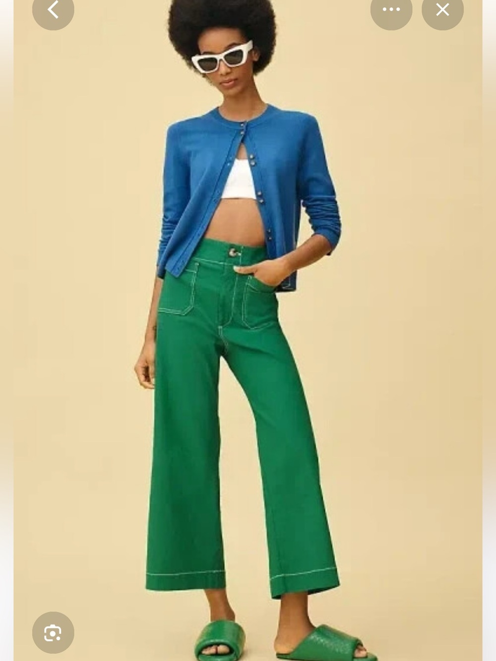 RARE Maeve Bright Green Contrast Stitch Colette Pant - 33 Tall